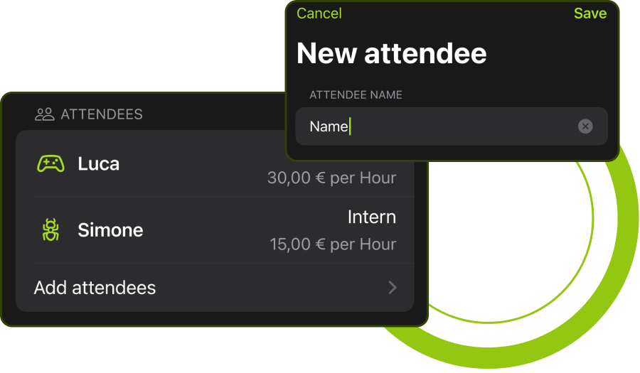 Meeting Timer Features Add Attendees